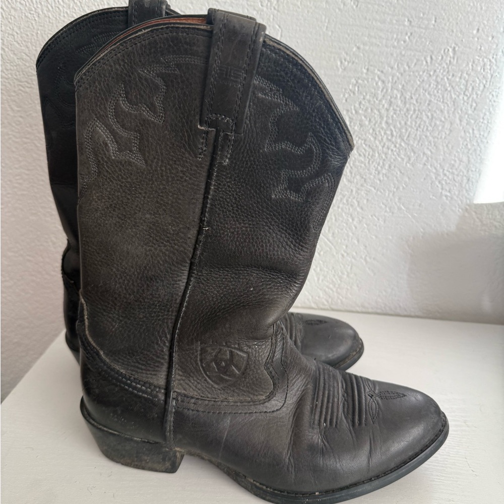 Ariat Boots A2 Stampede Black Leather Cowboy Boot Mens 7.5 Western Pull On 34226